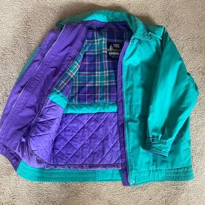 Vintage purple and turquoise London Fog jacket